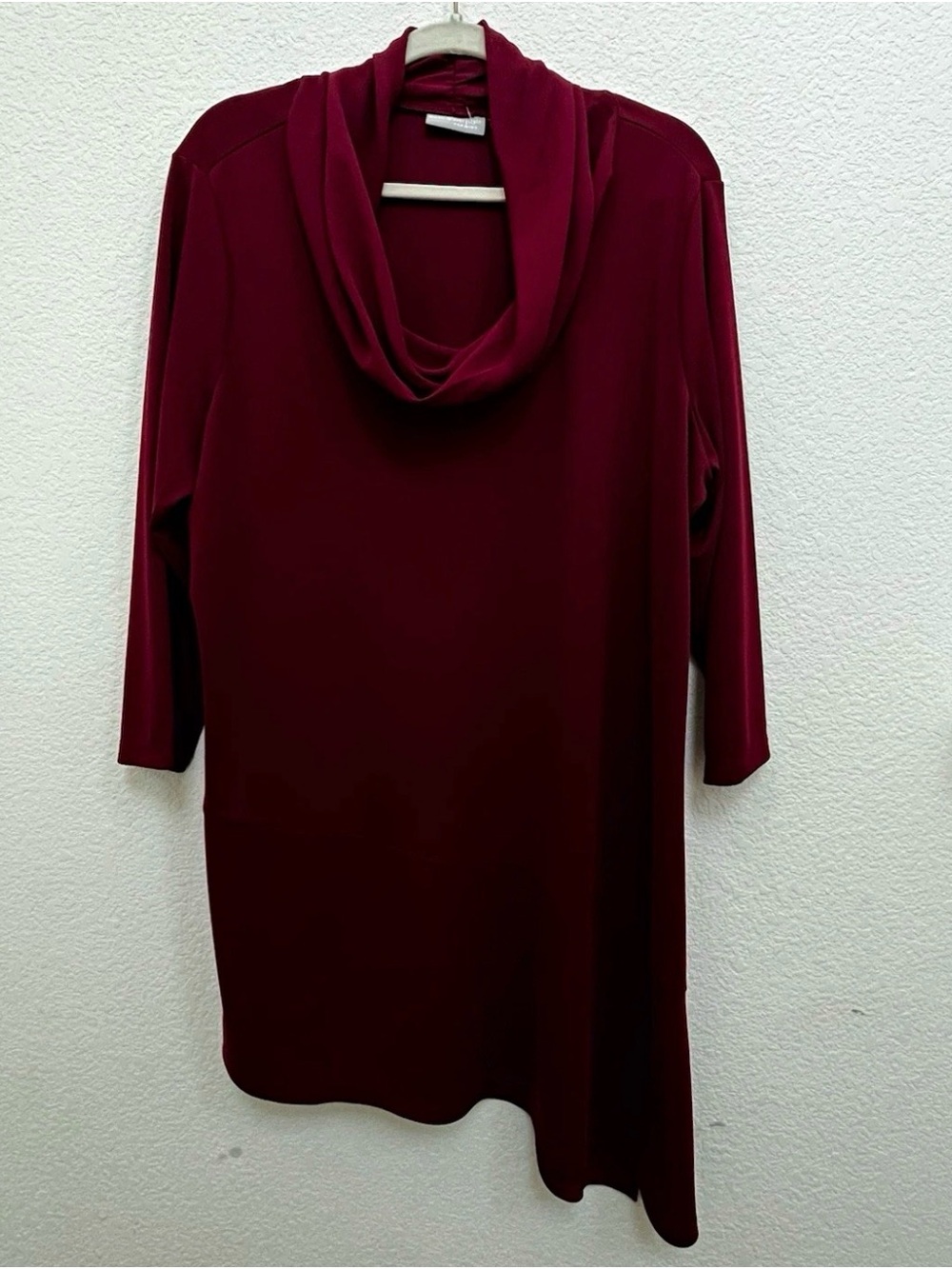 Susan Graver Wine Cowl Neck Longline Tunic